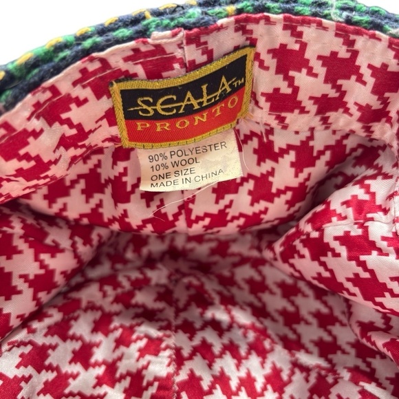 Vintage Scala Pronto Womens Tartan Plaid Newsboy Cabbie Hat Wool Blend One Size - Picture 10 of 11